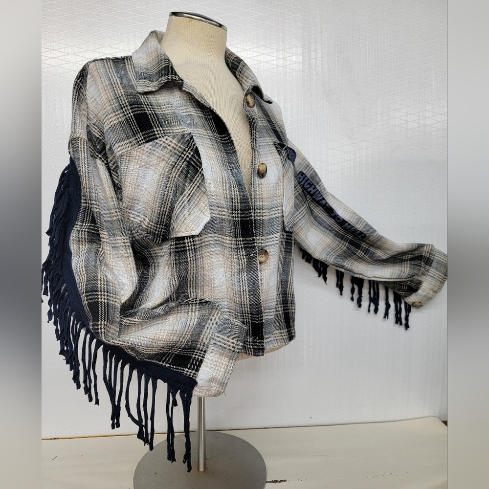 **SOLD******AC/DC World Tour 1979 Plaid Fringe Jacket - Picture 5 of 10